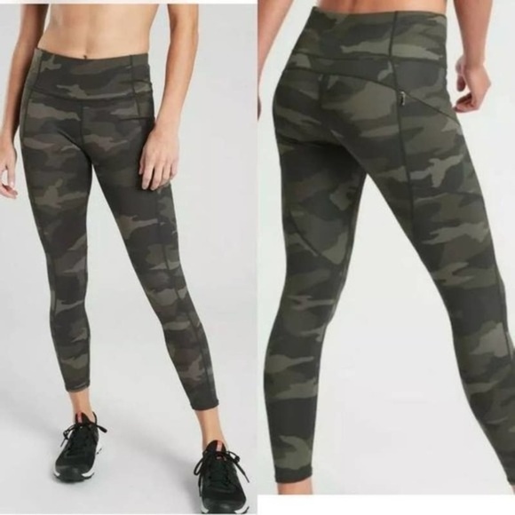 Athleta Camo Green Contender 7/8 Tight Leggings SZ XS - Picture 8 of 9